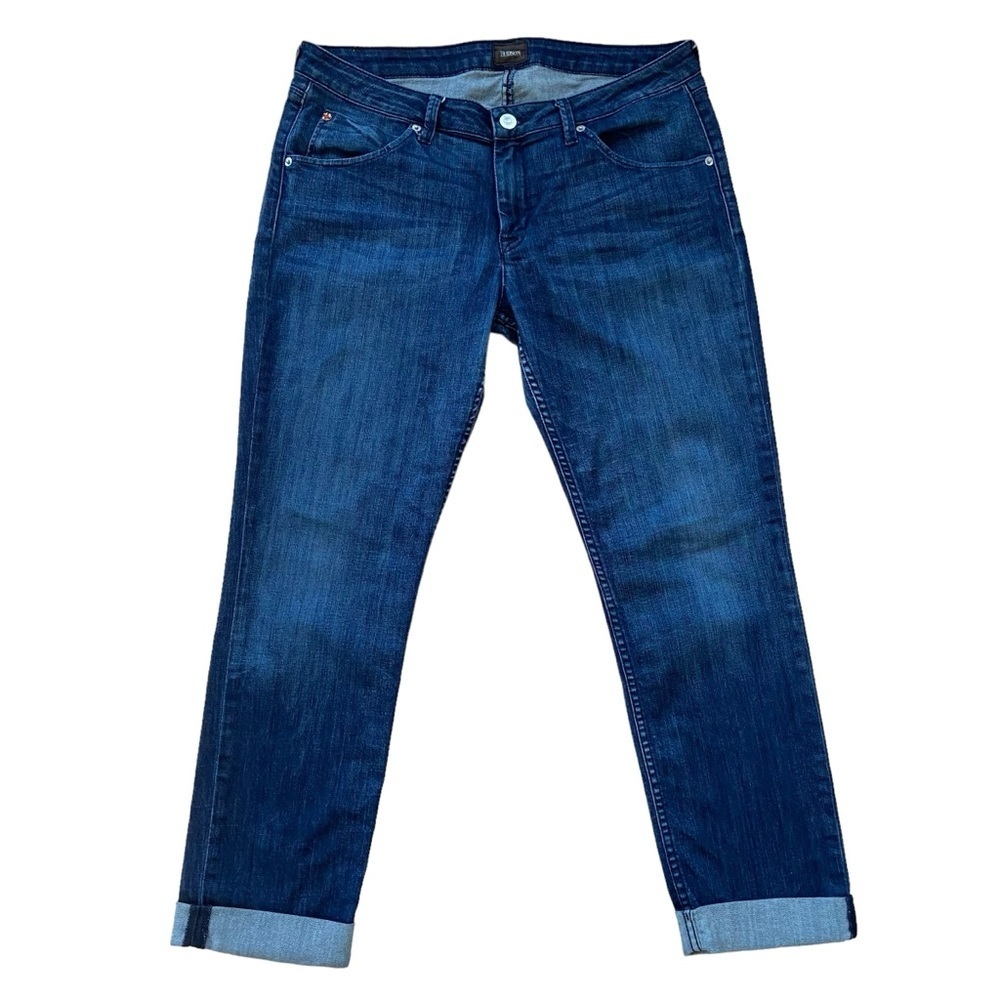 Hudson Bacara jeans straight flood cuff blue stretchy lightly denim mid rise 32